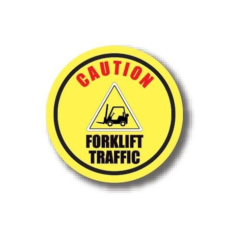 Ergomat 30in CIRCLE SIGNS - CAUTION FORKLIFT TRAFFIC DSV-SIGN 900 #3076 -UEN